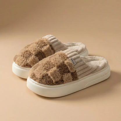 Elara Soft Plaid Slippers