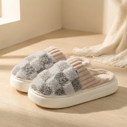 Elara Soft Plaid Slippers