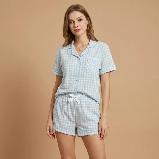 Evelyn Plaid Pajama Set